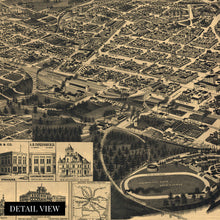 Load image into Gallery viewer, Digitally Restored and Enhanced 1887 Macon Georgia Map - Vintage Macon GA Wall Art Poster - Old Macon Georgia Map - Bird's Eye View of Macon Bibb County GA Showing Index to Points of Interest
