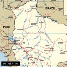 Load image into Gallery viewer, Digitally Restored and Enhanced 2006 Bolivia Map Poster - Map of Bolivia in South America Poster - Map of Bolivia Showing Sucre Santa Cruz and La Paz Bolivia Map Print
