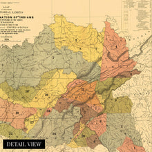 Load image into Gallery viewer, 1884 Cherokee Indian Map - Vintage Map of The Former Territorial Limits of The Cherokee Nation - Old American Indian Map - Historic Native Indian Poster Wall Art