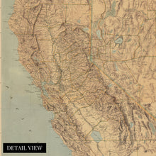 Cargar imagen en el visor de la galería, Digitally Restored and Enhanced 1874 California Nevada Map Poster - Vintage California Map Poster - Old Nevada Wall Art - California Wall Map History