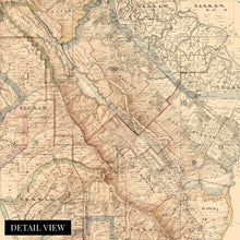 Load image into Gallery viewer, Digitally Restored and Enhanced 1894 San Mateo County California Map Poster - Vintage Map of San Mateo County Wall Art - Old Map of San Mateo County Showing School Districts and Distances