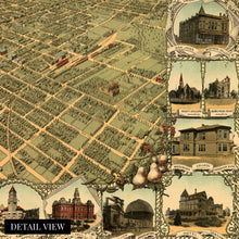 Load image into Gallery viewer, Digitally Restored and Enhanced 1901 San Jose California Map - Vintage Map of San Jose Wall Art - Old Birds Eye View Historic Map of San Jose CA Includes Illustrations of Points of Interest