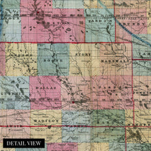 Load image into Gallery viewer, Digitally Restored and Enhanced 1856 Iowa State Map Poster - Vintage Map of Iowa Wall Art Print - Exhibiting Iron Lead Copper Coal Rail Roads and Other Geological Resources - Iowa Wall Decor