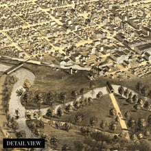 Load image into Gallery viewer, Digitally Restored and Enhanced 1868 City of Fort Wayne Indiana Map - Vintage Map of Fort Wayne Wall Art - Fort Wayne Vintage Map with Index and Points of Interest - Fort Wayne Map Poster