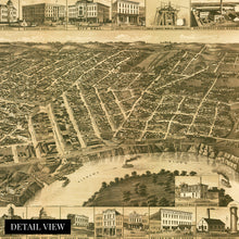Load image into Gallery viewer, Digitally Restored and Enhanced 1887 Montgomery Alabama Map Poster - Vintage Perspective Map of Montgomery Wall Art - Old Montgomery Alabama Map - Historic Birds Eye View of Montgomery Poster