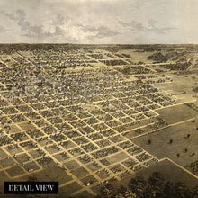 Load image into Gallery viewer, Digitally Restored and Enhanced 1867 Springfield Illinois Map Poster - Vintage Springfield Illinois Wall Art - Old Springfield Illinois Map - Historic Birds Eye View Map of Springfield IL