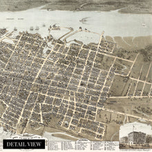 Load image into Gallery viewer, Digitally Restored and Enhanced 1872 Charleston SC Map - Vintage Map of Charleston South Carolina Wall Art - Old Charleston Map Print - Charleston SC Poster - Birds Eye View Map of C