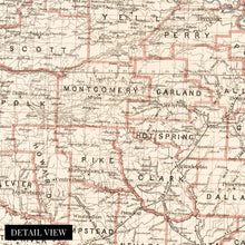 Load image into Gallery viewer, Digitally Restored and Enhanced 1886 Arkansas State Map - Arkansas State Vintage Map - Arkansas Poster - Map Arkansas Wall Art - Vintage Arkansas Wall Map - Restored Historic Arkansas Map Poster