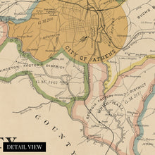 Cargar imagen en el visor de la galería, Digitally Restored and Enhanced 1893 Clarke County Georgia Map - Vintage Map of Georgia Poster - Old Clarke County Map - Restored Georgia Wall Art - Historic Clarke County State of Georgia Wall Map