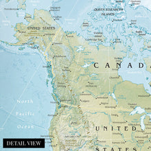 Load image into Gallery viewer, Digitally Restored and Enhanced 2021 North America Map - 18x24 Inch Map of North America Wall Art - Mapa de America - North America Wall Map - Map of North America Poster