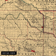 Load image into Gallery viewer, Digitally Restored and Enhanced 1887 Indian Territory Oklahoma Map - Vintage Map of Oklahoma Wall Art - Oklahoma Indian Tribes - Oklahoma State Map - Vintage Oklahoma Map