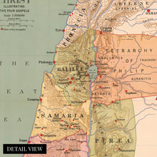 Load image into Gallery viewer, Digitally Restored and Enhanced 1916 Palestine Map in the Time of Christ - Biblical Map of Palestine Poster - Old Bible Timeline Map of Palestine Wall Art