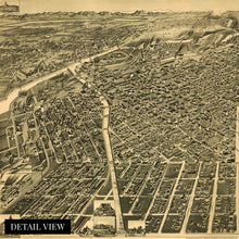 Load image into Gallery viewer, Digitally Restored and Enhanced 1889 Denver Colorado Map Poster - Vintage Map of Denver Colorado Wall Art Decor - Old Denver Map Print - Historic Perspective Denver City Map