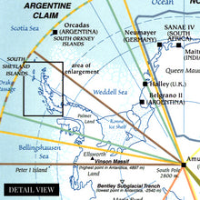 Load image into Gallery viewer, Digitally Restored and Enhanced 2005 Map of the Antarctic Region - Antarctic Peninsula Map - Shows Territorial Claims and Year-Round Research Stations - Antarctica Poster - Map of Antarctica