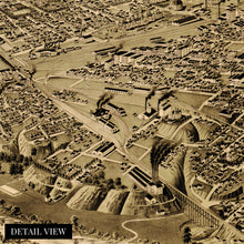 Load image into Gallery viewer, Digitally Restored and Enhanced 1891 Fort Worth Texas Poster Map - Vintage Map of Fort Worth TX Wall Art Decor - Historic Fort Worth Map - Birds Eye View of Old Fort Worth Texas Vintage Map