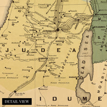 Load image into Gallery viewer, Digitally Restored and Enhanced 1881 The Journeys and Deeds of Jesus Map - Scriptural Index on A New Map of Palestine - Bible Study Map - Biblical Map - Biblical Poster
