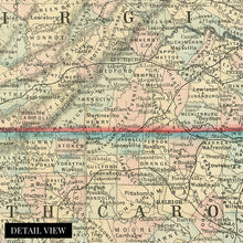 Load image into Gallery viewer, Digitally Restored and Enhanced 1860 County Map of Virginia and North Carolina - Virginia County Map Poster - Old Wall Map of North Carolina County