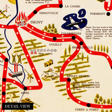 Load image into Gallery viewer, Digitally Restored and Enhanced 1944 D Day Normandy Map Poster - Vintage Map Wall Art - WW2 Map of the D Day Invasion First 48 Days of Action with 743rd Tank Battalion in France - D Day Poster