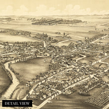 Load image into Gallery viewer, Digitally Restored and Enhanced 1892 Lancaster New York Map Poster - Vintage Lancaster Wall Art - Old Lancaster New York Map - Bird's Eye View of Lancaster NY Showing Points of Interest
