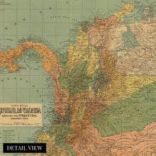 Load image into Gallery viewer, Digitally Restored and Enhanced 1911 Map of Colombia South America - Mapa de Colombia Poster - Old Republic of Colombia Wall Art - History Map Colombia