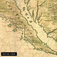 Load image into Gallery viewer, Digitally Restored and Enhanced 1650 California Shown as an Island Map Poster - Vintage Map of California Wall Art History - Old California Map Print