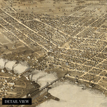 Load image into Gallery viewer, Digitally Restored and Enhanced 1867 Oshkosh Wisconsin Map - Old Oshkosh Winnebago County Wisconsin Wall Art - History Map of Oshkosh City WI Poster