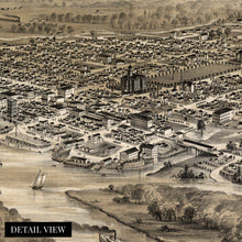 Load image into Gallery viewer, Digitally Restored and Enhanced 1876 Salem Oregon Map Poster - Vintage Map of Salem Oregon Wall Art - Salem Oregon from the West Looking East - Vintage Salem Oregon Map Art - Old Salem Oregon