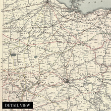 Cargar imagen en el visor de la galería, Digitally Restored and Enhanced 1898 Railroad Map of Ohio Poster - Map of Ohio Wall Art - Old Ohio Map Poster with List of Railroads Operating in Ohio
