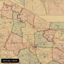 Load image into Gallery viewer, Digitally Restored and Enhanced 1878 Rutherford County Tennessee Map - Old Rutherford County Tennessee Wall Art - Rutherford County TN Poster Map History