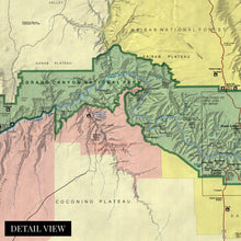 Load image into Gallery viewer, Digitally Restored and Enhanced 1984 Grand Canyon Map - Vintage Grand Canyon Poster - History Map of the Grand Canyon National Park Wall Art