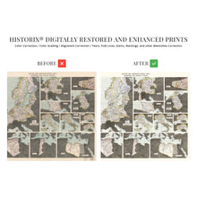 Load image into Gallery viewer, Digitally Restored and Enhanced 1945 Battles and Campaigns: World War II European and African Theater Map - Vintage World War II Map - Old World War 2 Poster - Historic WW2 Map Wall Art