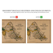 Load image into Gallery viewer, Digitally Restored and Enhanced 1881 Oahu Hawaii Vintage Map - Vintage Map of Oahu Hawaii Wall Art - Map of Hawaii Oahu Poster - Survey of Oahu Hawaiian Islands - Old Map Oahu - Historic Oahu Print