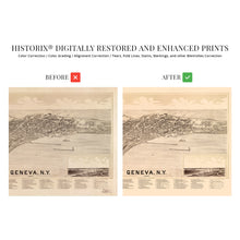 Cargar imagen en el visor de la galería, Digitally Restored and Enhanced 1893 Geneva New York Poster Map - Vintage Map of Geneva Wall Art - Old Geneva New York Map - Aerial View of Geneva NY Showing Index to Points of Interest