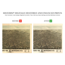 Load image into Gallery viewer, Digitally Restored and Enhanced 1880 Buffalo New York Poster Map - Vintage Map of Buffalo NY Wall Art - Old Buffalo Map - Historic Bird's Eye View Map of Buffalo NY Showing Points of Interest