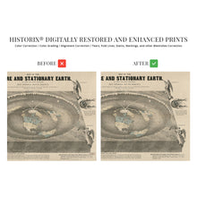 Load image into Gallery viewer, 1893 Flat Earth Map of the World - Old Map of the Square and Stationary Earth - World Map History Wall Art Poster