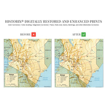 Load image into Gallery viewer, Digitally Restored and Enhanced 1988 Kenya Map Poster - Kenya Wall Map - Map of Kenya Africa