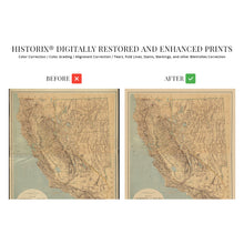 Cargar imagen en el visor de la galería, Digitally Restored and Enhanced 1874 California Nevada Map Poster - Vintage California Map Poster - Old Nevada Wall Art - California Wall Map History