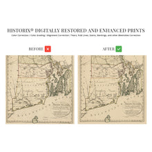 Load image into Gallery viewer, Digitally Restored and Enhanced 1797 Rhode Island Map - Vintage Map of Rhode Island Wall Art Decor - Rhode Island Poster Shows Counties and Subdivisions - Place names in German and/or English