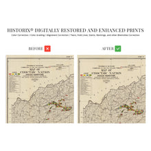 Load image into Gallery viewer, Digitally Restored and Enhanced 1900 Choctaw Nation Indian Territory Map - Vintage Map of Choctaw Indian Territory Oklahoma Wall Art - Includes Approved Coal Leases and Coal Claims