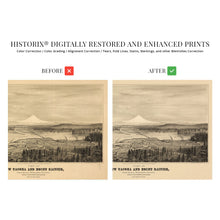Load image into Gallery viewer, Digitally Restored and Enhanced 1878 Tacoma Washington Map - Vintage Tacoma Poster - Tacoma & Mount Rainier Puget Sound Washington Map - Old Tacoma Wall Art - Bird's Eye View of Tacoma WA Poster