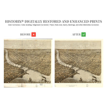 Load image into Gallery viewer, Digitally Restored and Enhanced 1867 Oshkosh Wisconsin Map - Old Oshkosh Winnebago County Wisconsin Wall Art - History Map of Oshkosh City WI Poster