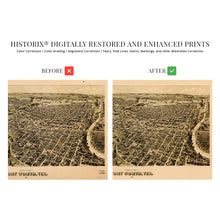 Load image into Gallery viewer, Digitally Restored and Enhanced 1891 Fort Worth Texas Poster Map - Vintage Map of Fort Worth TX Wall Art Decor - Historic Fort Worth Map - Birds Eye View of Old Fort Worth Texas Vintage Map