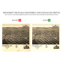 Load image into Gallery viewer, Digitally Restored and Enhanced 1883 Bismarck North Dakota Map - Vintage Bismarck Wall Art - Old Bismarck North Dakota Map - Bird's Eye View of Bismarck ND & County Seat of Burleigh Poster