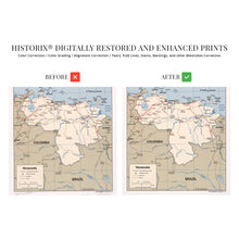 Load image into Gallery viewer, Digitally Restored and Enhanced 2007 Venezuela Map Poster - Mapa de Venezuela Wall Art - Map of Caracas Venezuela - Bolivarian Republic of Venezuela