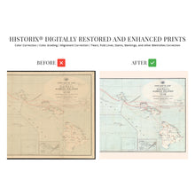 Load image into Gallery viewer, Digitally Restored and Enhanced 1903 Hawaii Samoan Islands & Guam Map - Post Route Map of the Territory of Hawaii Samoa Islands & Island of Guam Wall Art