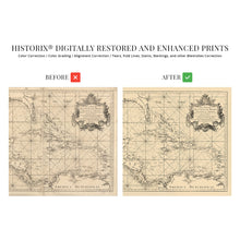 Load image into Gallery viewer, Digitally Restored and Enhanced 1755 Caribbean Map Poster - Vintage Map of the Caribbean Wall Art - Historic Caribbean Poster - Old Caribbean Wall Map - Gulf of Mexico and Islands of America Maritime Map