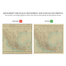 Load image into Gallery viewer, 1900 Mexico Map Poster - Vintage Mapa de Mexico Wall Art - History Map of Mexico Poster - Old Mexico Wall Map