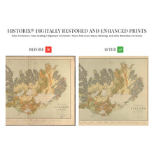 Cargar imagen en el visor de la galería, Digitally Restored and Enhanced 1901 Iceland Map Poster - Geological Map of Iceland Poster - History Map of Reykjavik Iceland - Old Iceland Map Wall Art