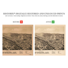 Load image into Gallery viewer, Digitally Restored and Enhanced 1888 Hot Springs Arkansas Map - Vintage Hot Springs Wall Art - Old Hot Springs Map Poster - Bird's Eye View of Hot Springs Arkansas - Restored Hot Springs AR History Map