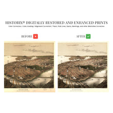 Load image into Gallery viewer, Digitally Restored and Enhanced 1877 Boston Map Wall Art View from the North - Vintage Map of City of Boston Wall Art - Vintage Boston Poster - Boston Map Poster - Map of Boston Massachusetts
